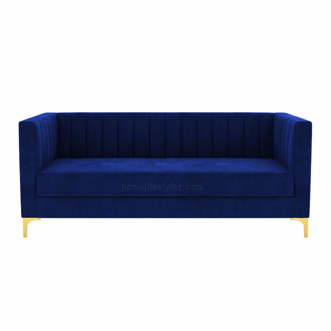 Loris Fabric Sofa - Navy Blue