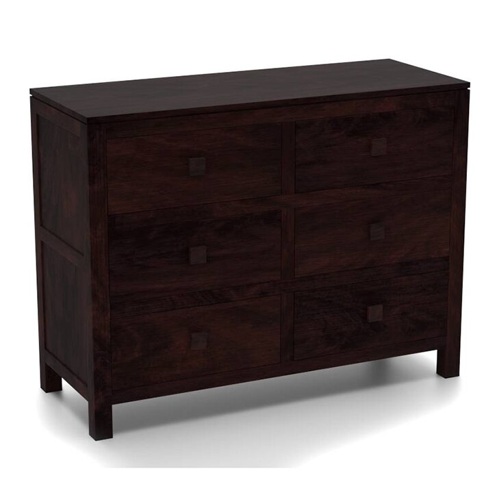 Magellan Solid Wood Chest of 6 Drawers in Mahogany Finish