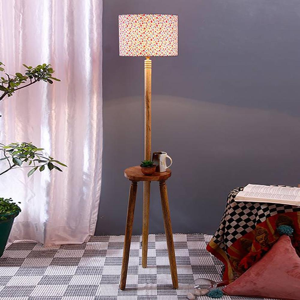 Heather Multicolour Cotton Shade Floor Lamp