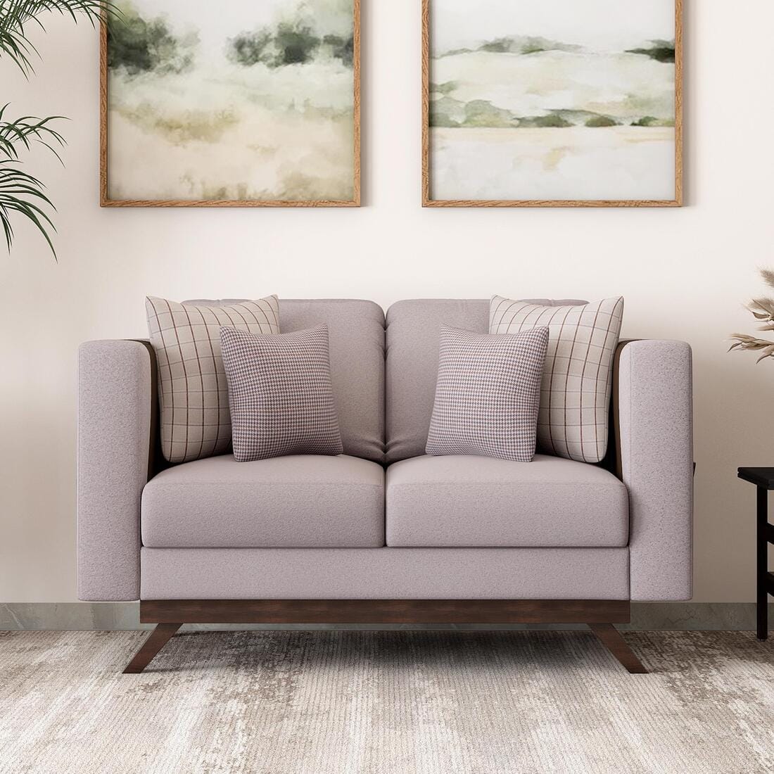 Rubik 2 Seater Fabric Sofa in Smokey Taupe Colour - Durian