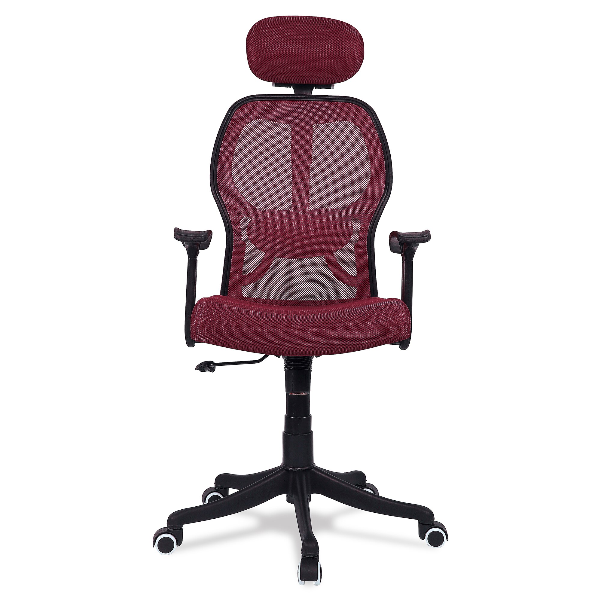 Reaii Mid Back Ergonomic Chair in Maroon Colour