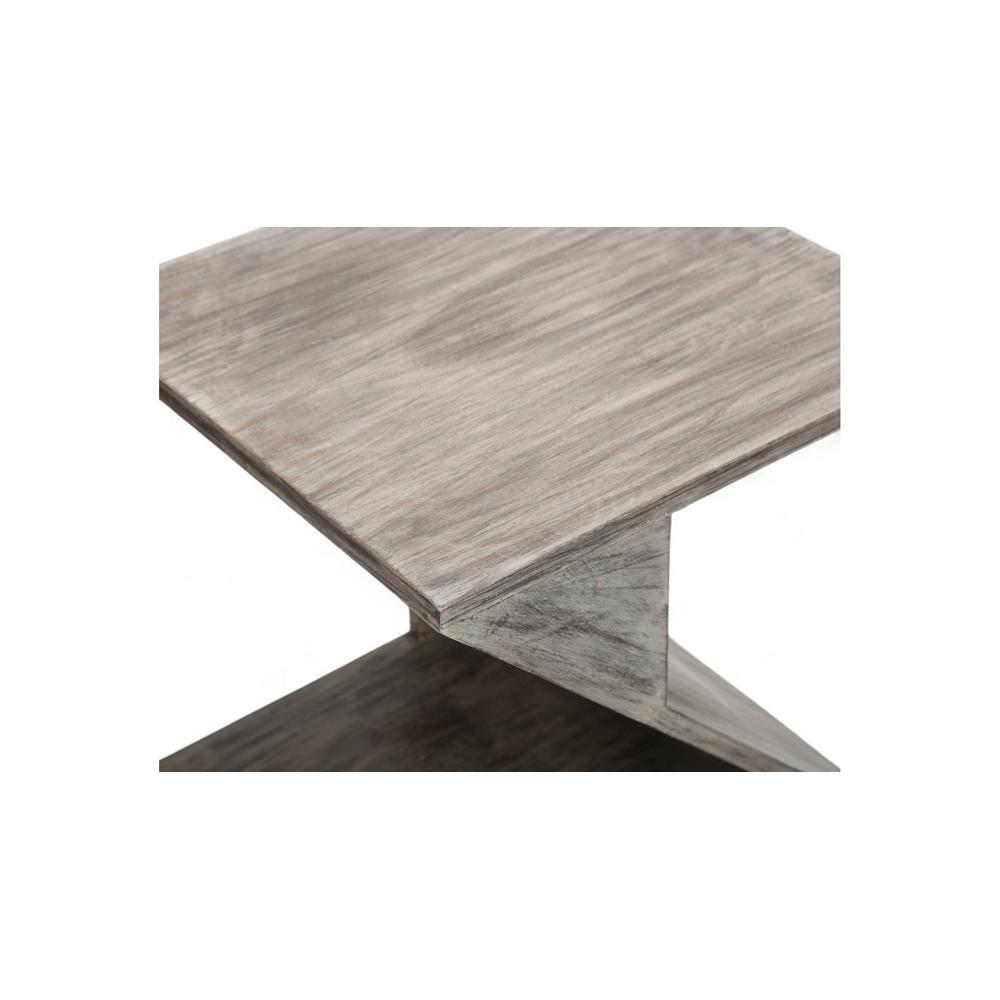 Berlin Sheesham Wood Tea Table In Rustic Grey Matte Finish