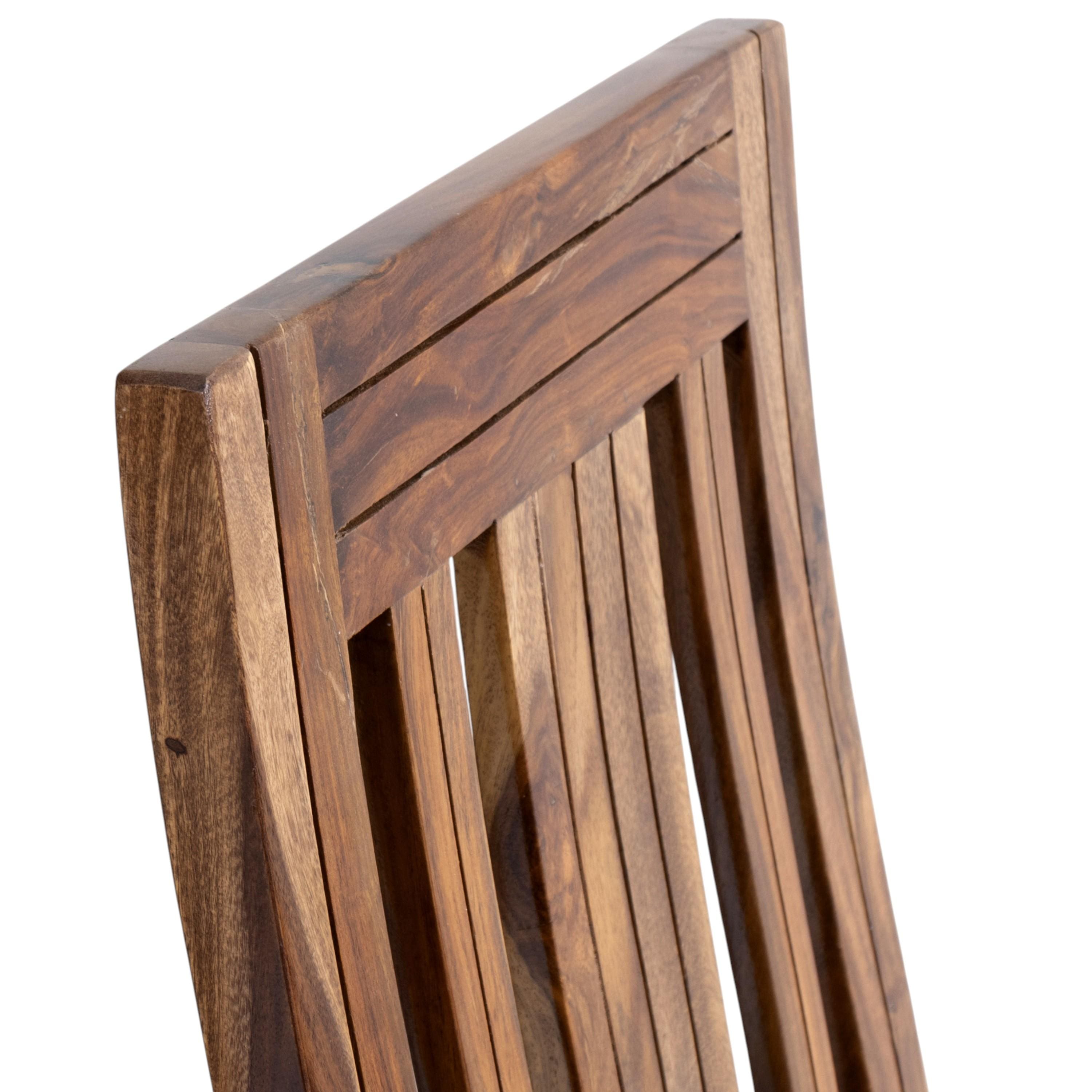 Columbus Sheesham Wood Dining Chair in Teak Finish