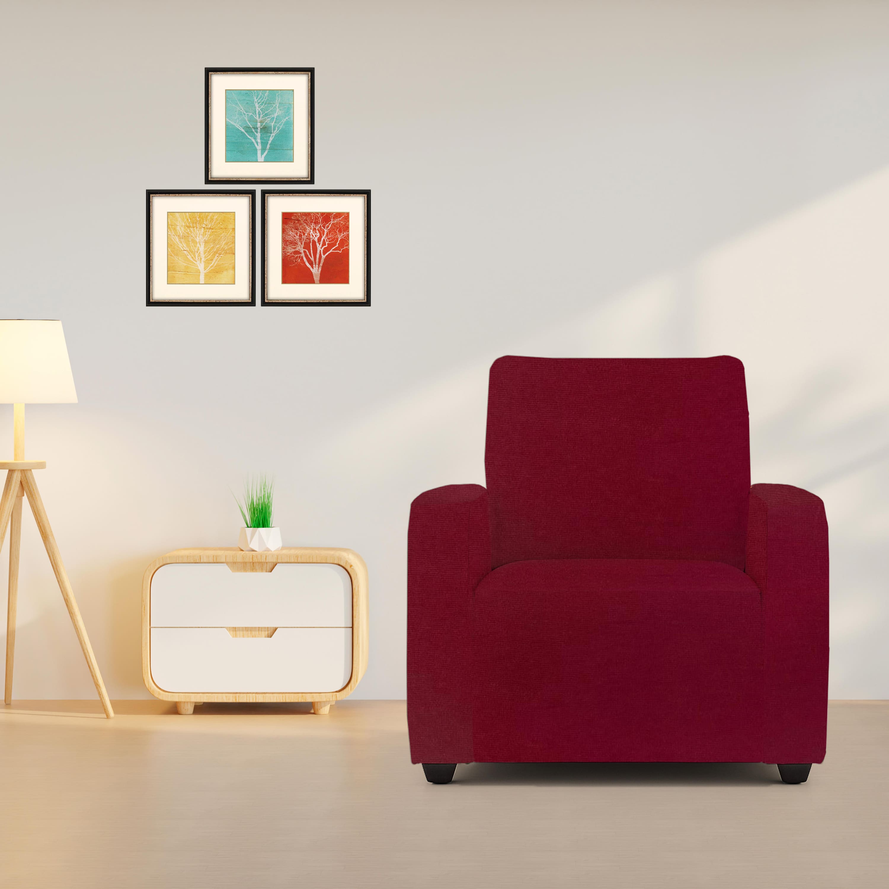 1 Seater Magenta Sofa Cover