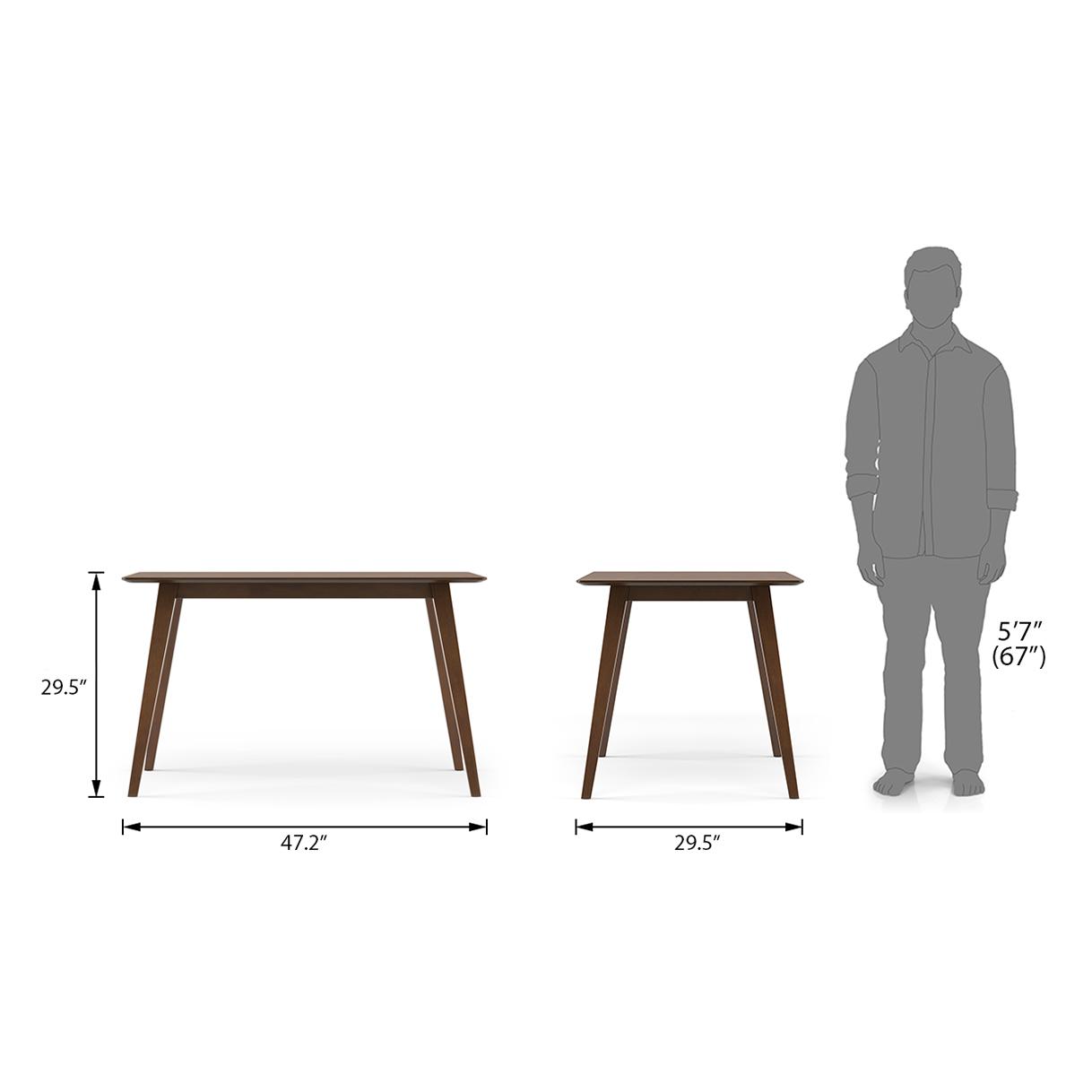Lawson Solid Wood 4 Seater Dining Table In Walnut Finish