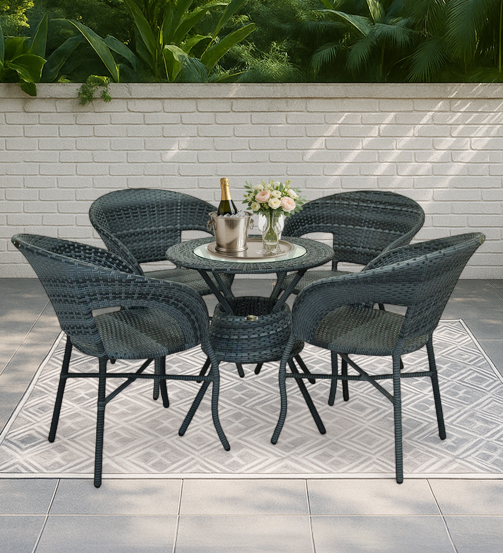 Ballarat Wicker Chair In Grey Dual Tone Finish