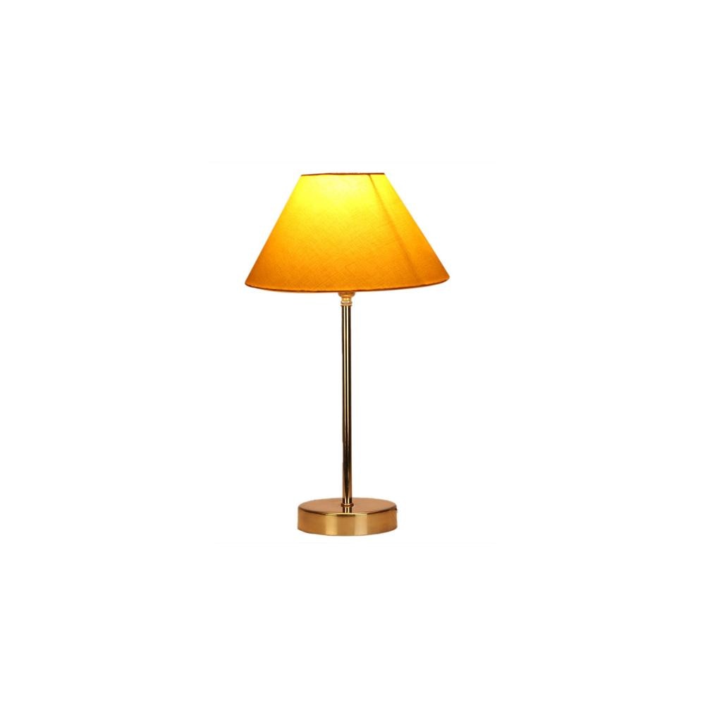 Yellow cotton with Metal Gold Table Lamp
