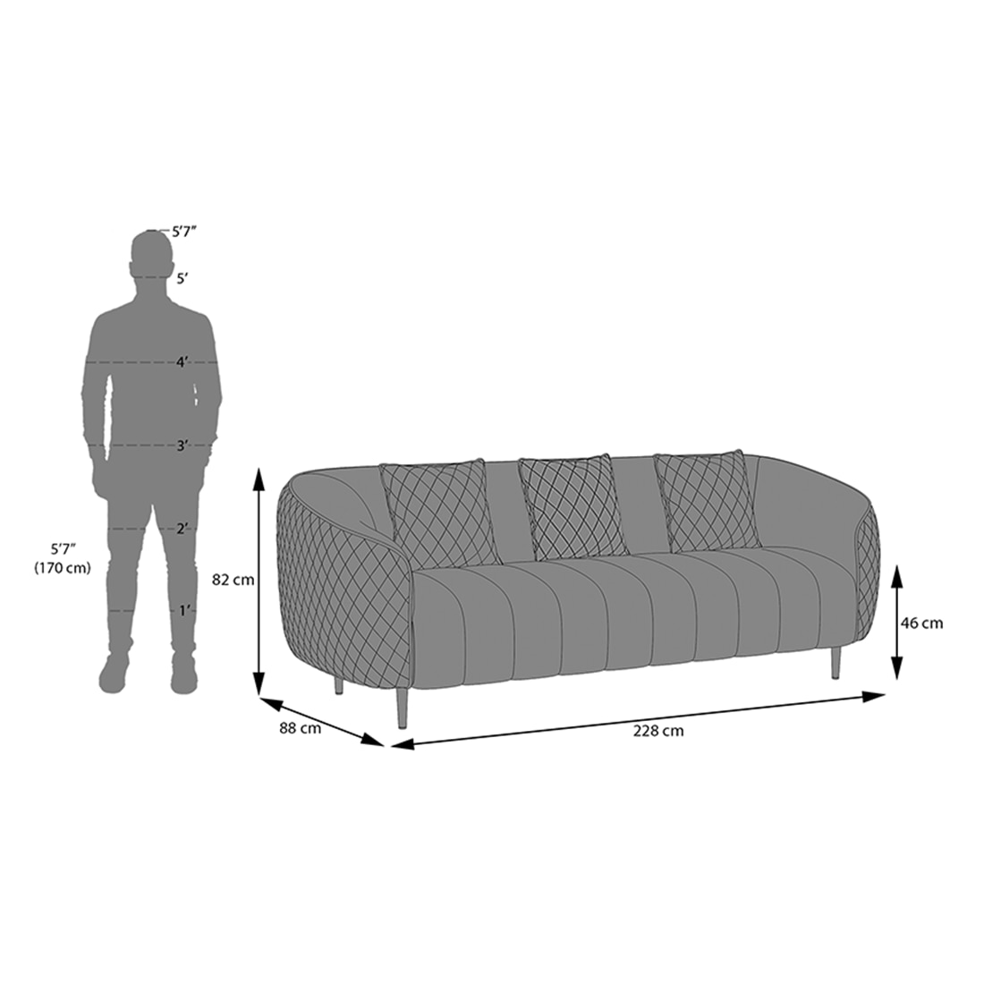 Amora 3 Seater Fabric Sofa in Faded Lilac Pink Velvet