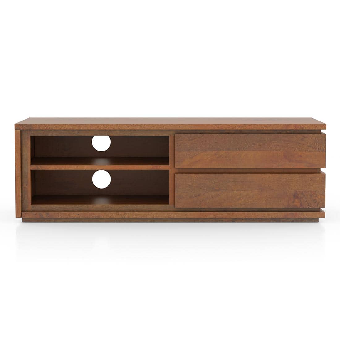 Vector Solid Wood TV Unit in Amber Walnut Finish