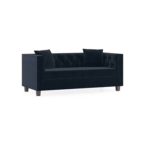 Windsor Luxe 2 Seater Fabric Sofa in Sea Port Blue Velvet Colour