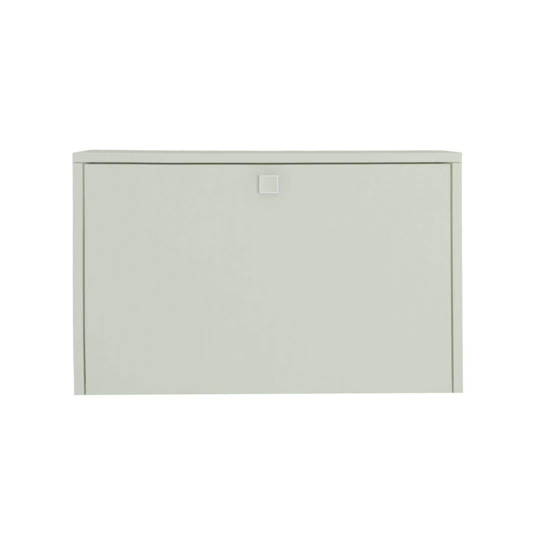 Valeria Wall Mounted Folding Study Desk cum Bookshelf in Ivory Colour