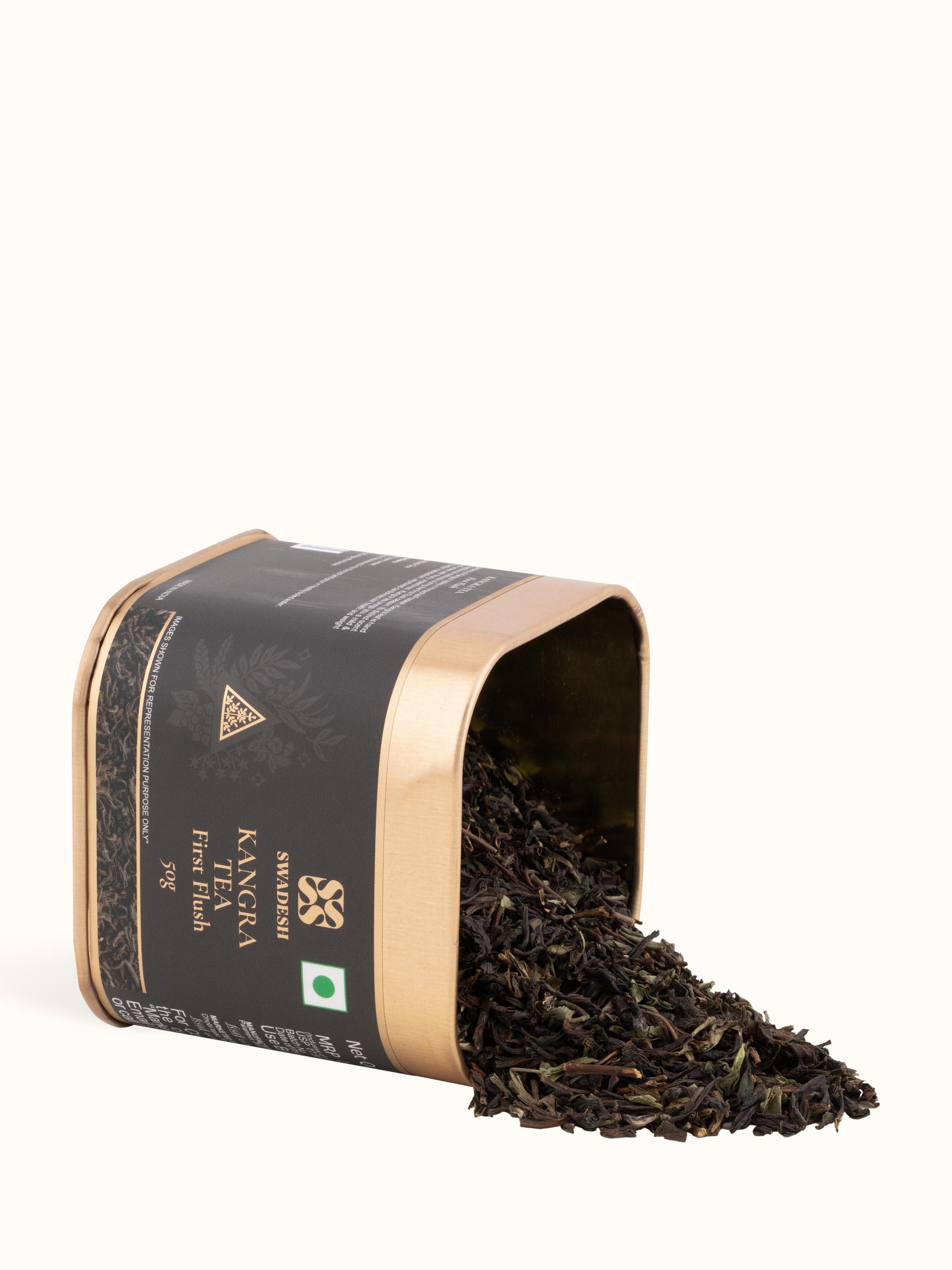Detailed view of Immunity-enhancing Kangra Tea First Flush displaying vibrant tea color and superior quality