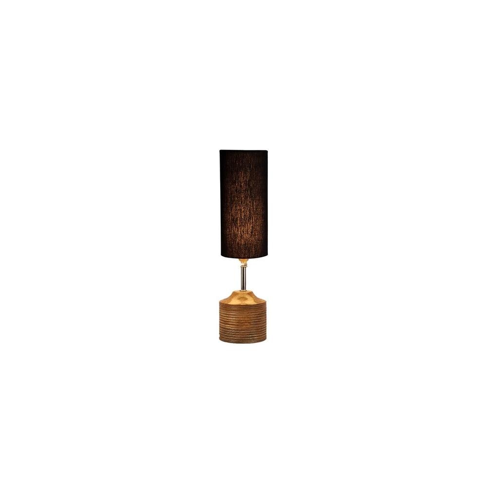 Kylie Wood Table lamp with Black cotton Shade