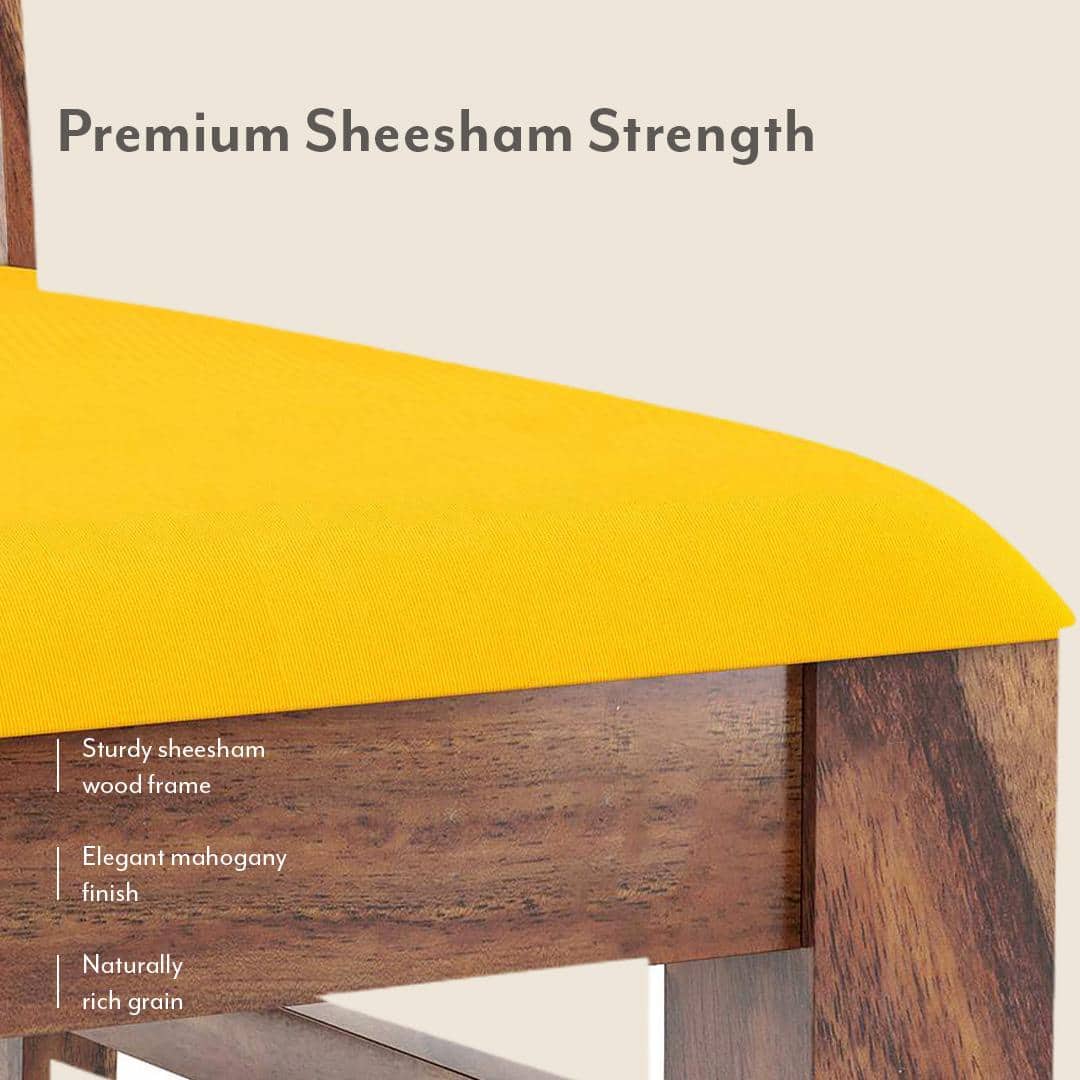 Fabio Solid Wood Dining Chair Set Of 2 In Teak Finish