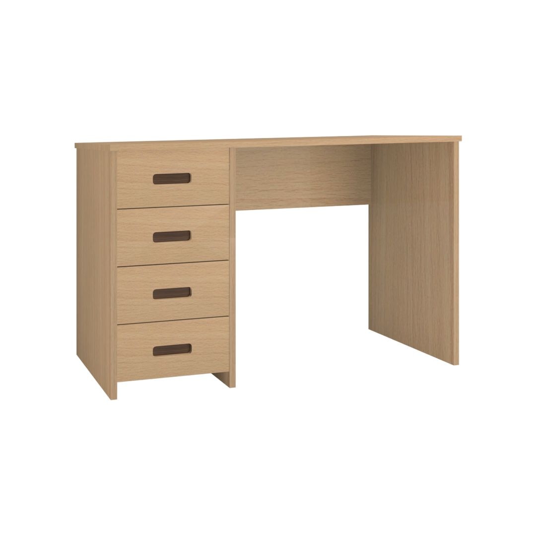 Casablanca Study Desk with 4 Handle Less Drawers in Canadian Maple Coffee Walnut Colour