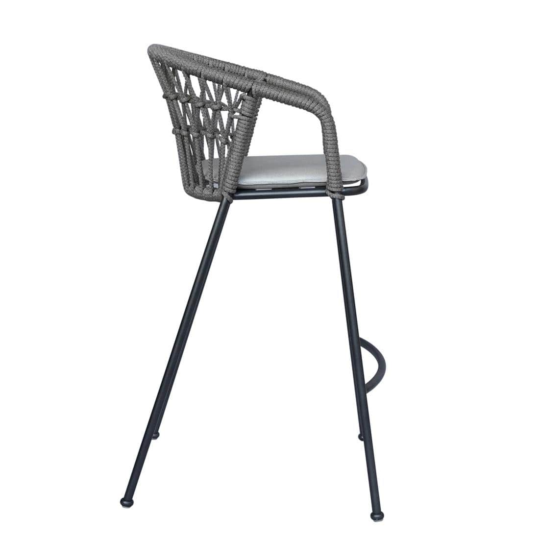 Jordan Bar Stool Weaving Gun Metal in Grey
