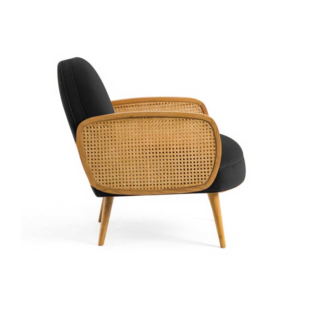 Holden Cane Accent Chair in Black Colour