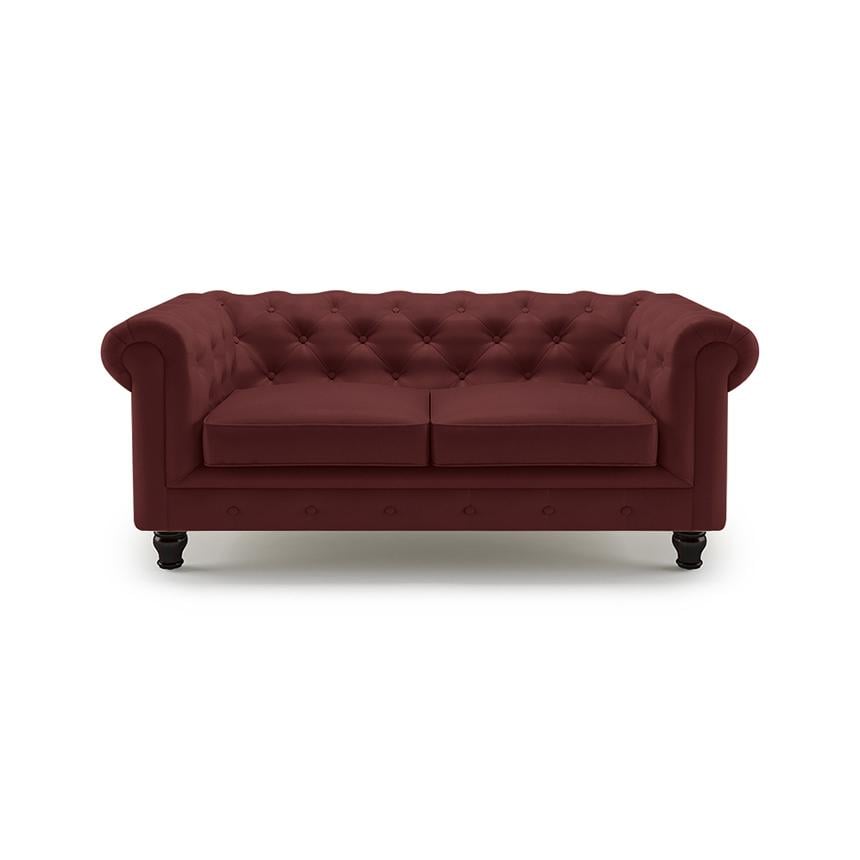 Winchester 2 Seater Leather Sofa in Wine Colour