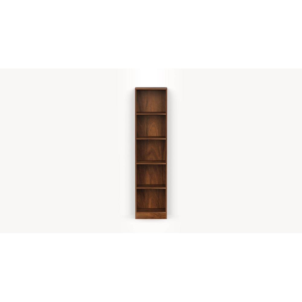Alex Engineered Wood Bookshelf with 5 Shelves in Brown Maple