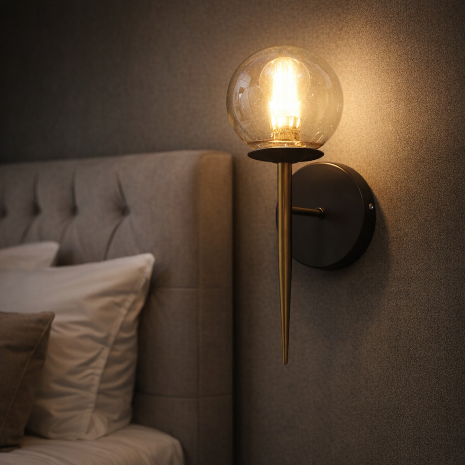 Eliante Modern Wall Lights Mild Steel & Glass Material Brown, Gold & Champaign Finish - Eliante