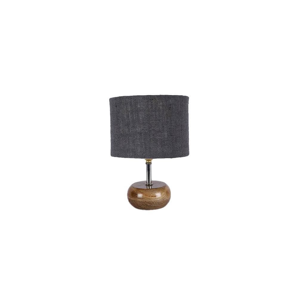 Sara Grey jute & solid wood table lamp
