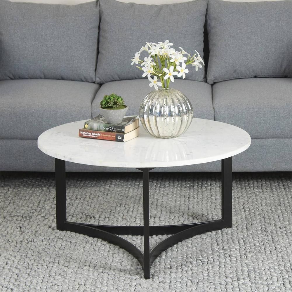 Verona Marble Coffee Table In Black Finish