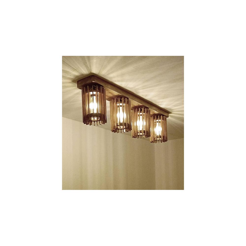 Ventus Brown Solid Wood Ceiling Light