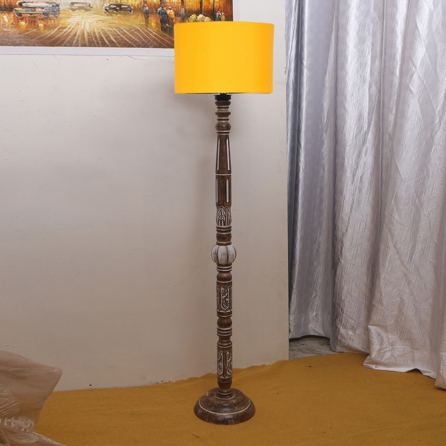 Devansh Wooden Floor Lamp
