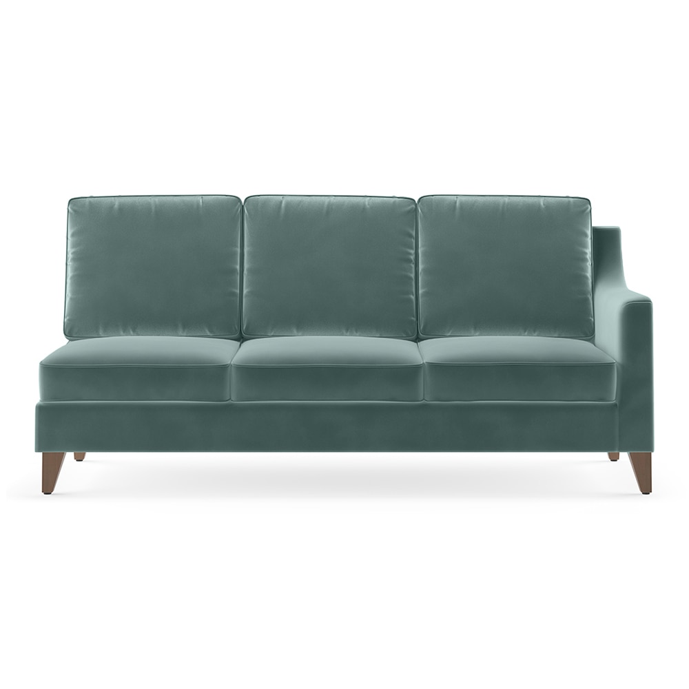 Abbey Sectional Sofa (Colour : Dusty Turquoise Velvet, Cushion : Hard, Seater : Left Aligned 3 Seater + Left Aligned Chaise)