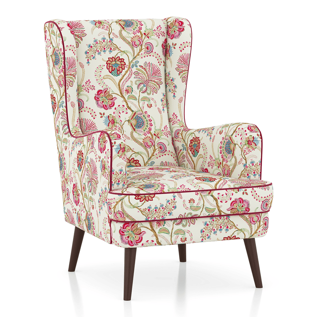 Genoa Lounge Chair In Viva bloom premium cotton Colour