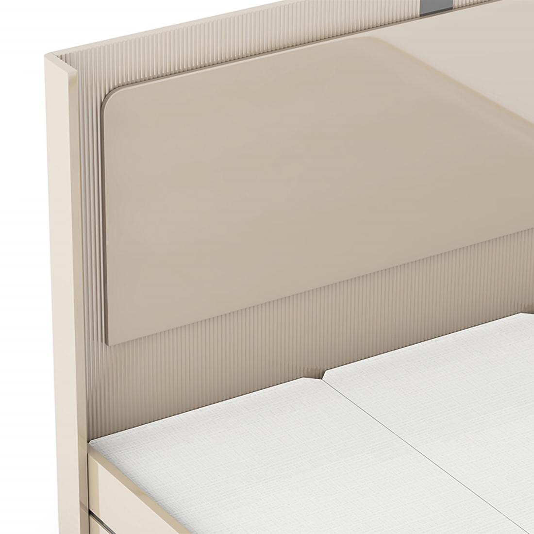 Naomi King Bed In High Gloss Beige Finish