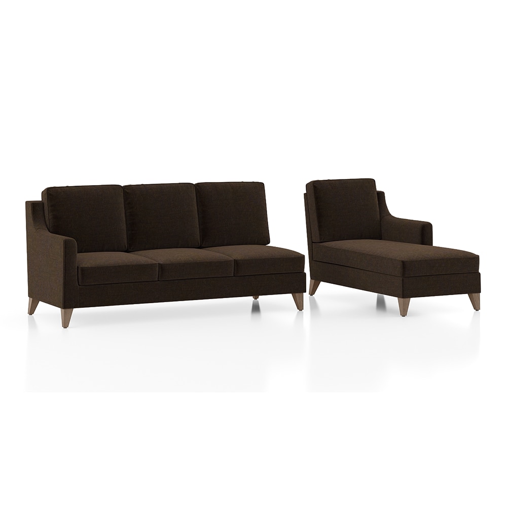 Abbey Sectional Sofa (Colour : Dark Earth, Cushion : Soft, Seater : Right Aligned 3 Seater + Right Aligned Chaise)