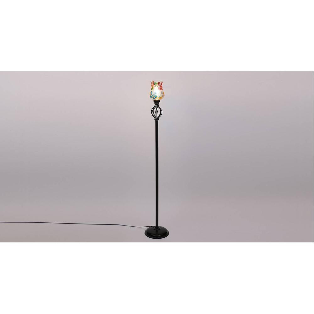 Daenerys Black Glass Shade Floor Lamp