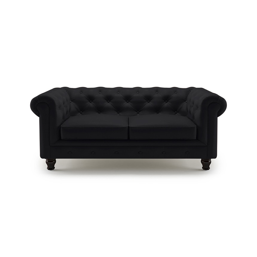 Winchester 2 Seater Leather Sofa in Licorice Colour