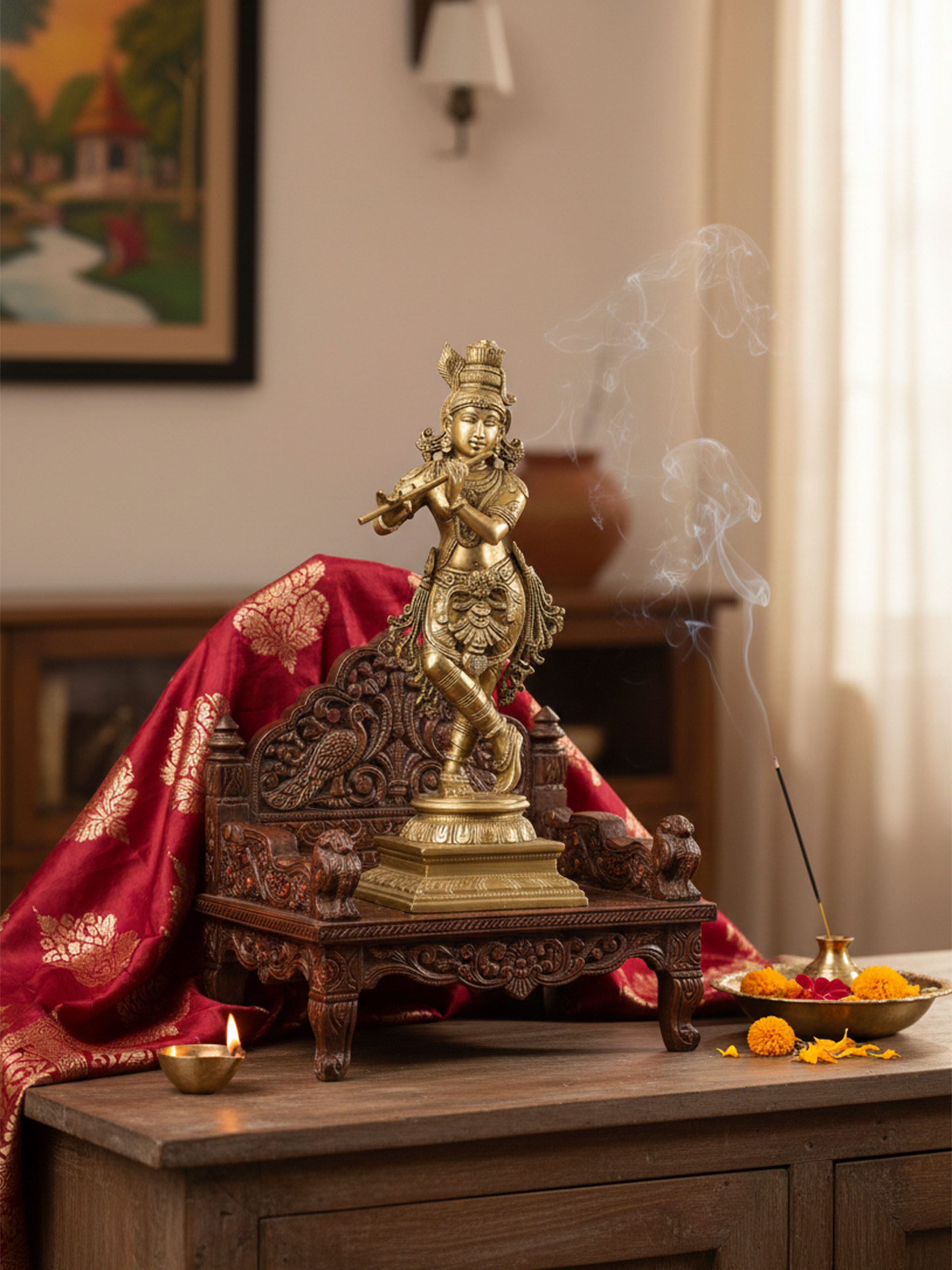 Bronze Cast Krishna Idol