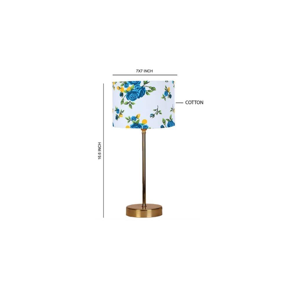 Multicolor cotton with Metal Gold Table Lamp