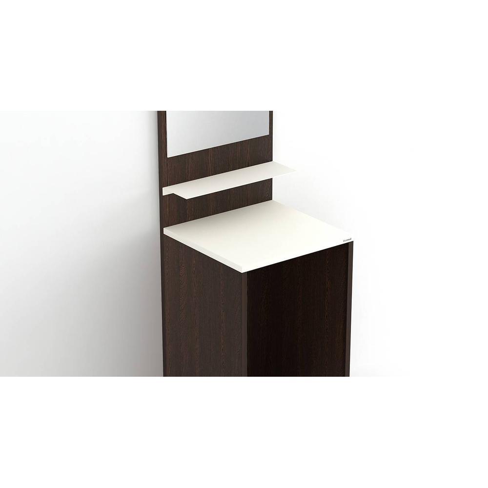 Alesti Engineered Wood Slim Dressing Table Full Length Mirror with Utility Shelf (Wenge & White)