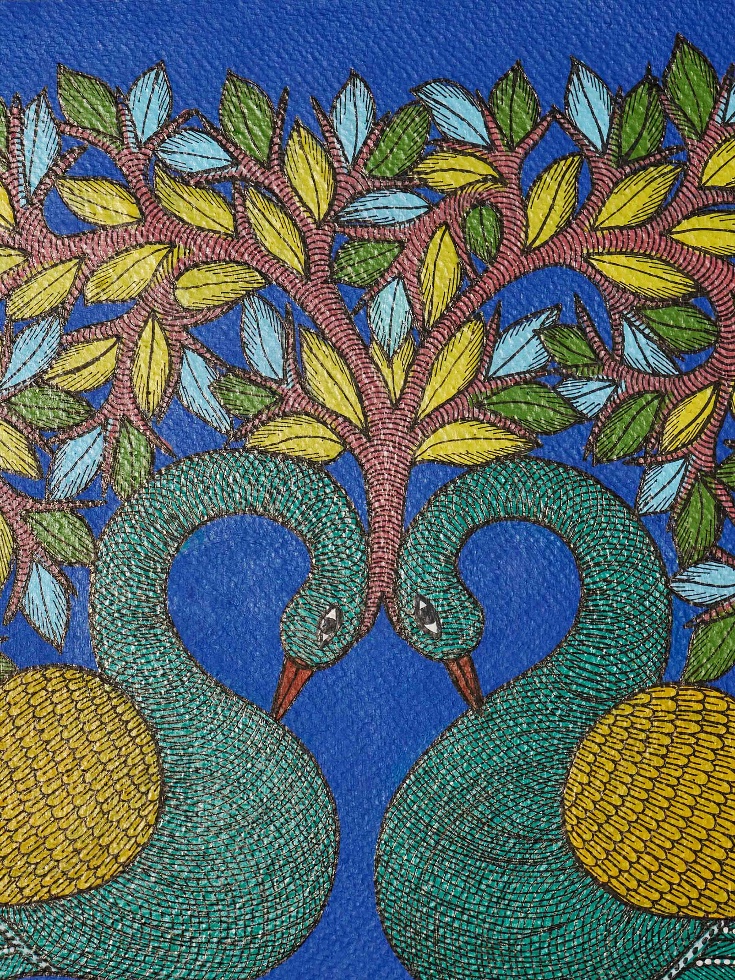 Feathered Mirror Gond Art