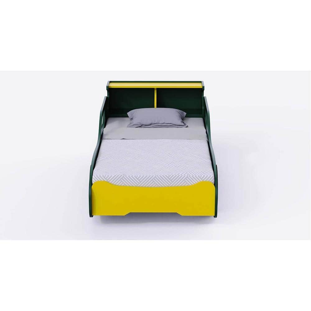 Fire Engineered Wood Open Storage Bed in Green Colour