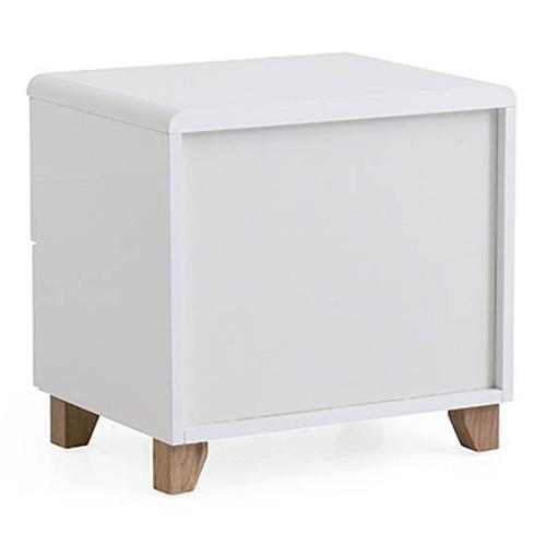 Oslo Engineered Wood Bedside Table in White Finish
