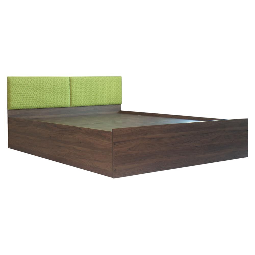 Nadi Engineered Wood Queen Size Bed In Walnut Finish