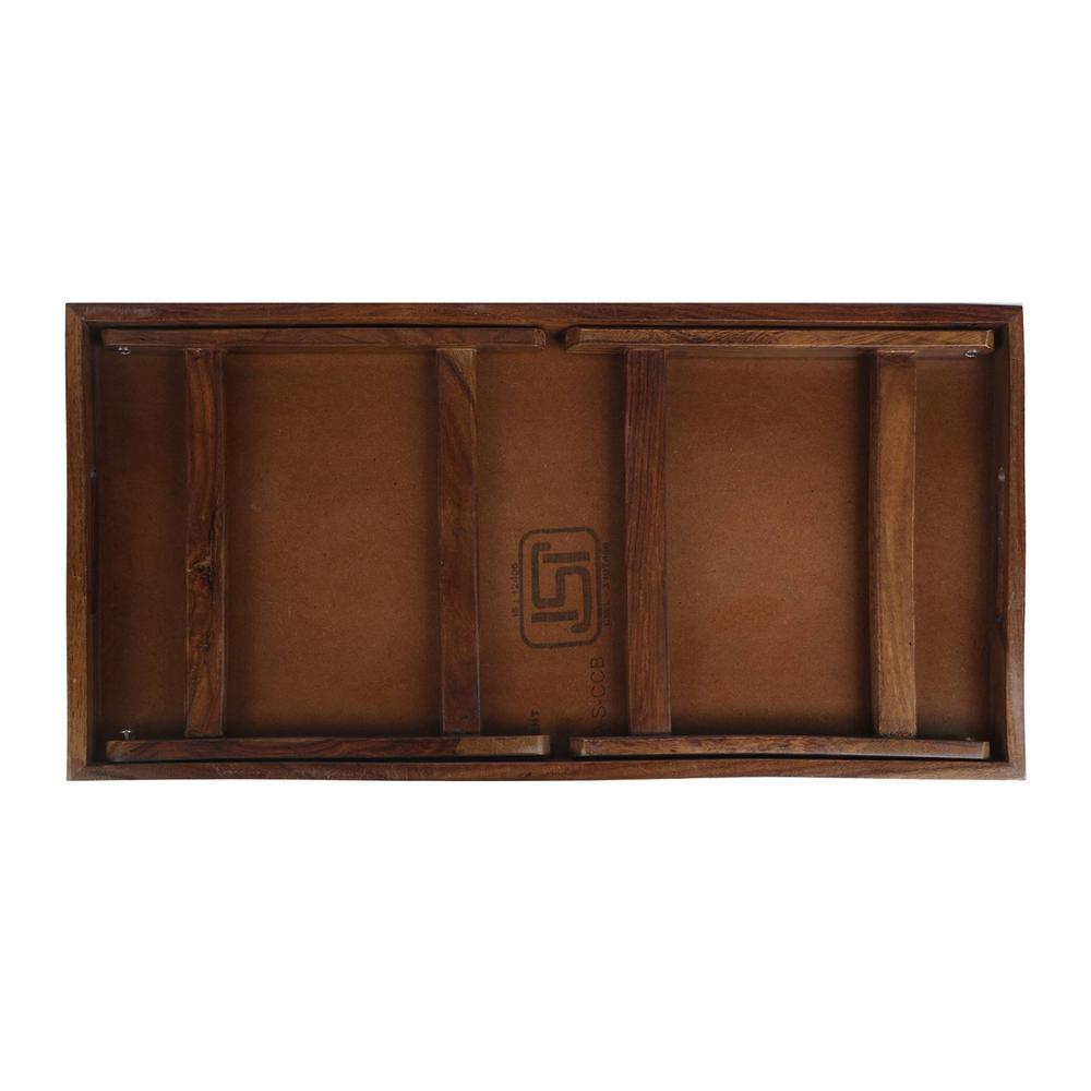 Rajasthani Charm Solid Wood Bookshelf and Serving Tray In Multicolour