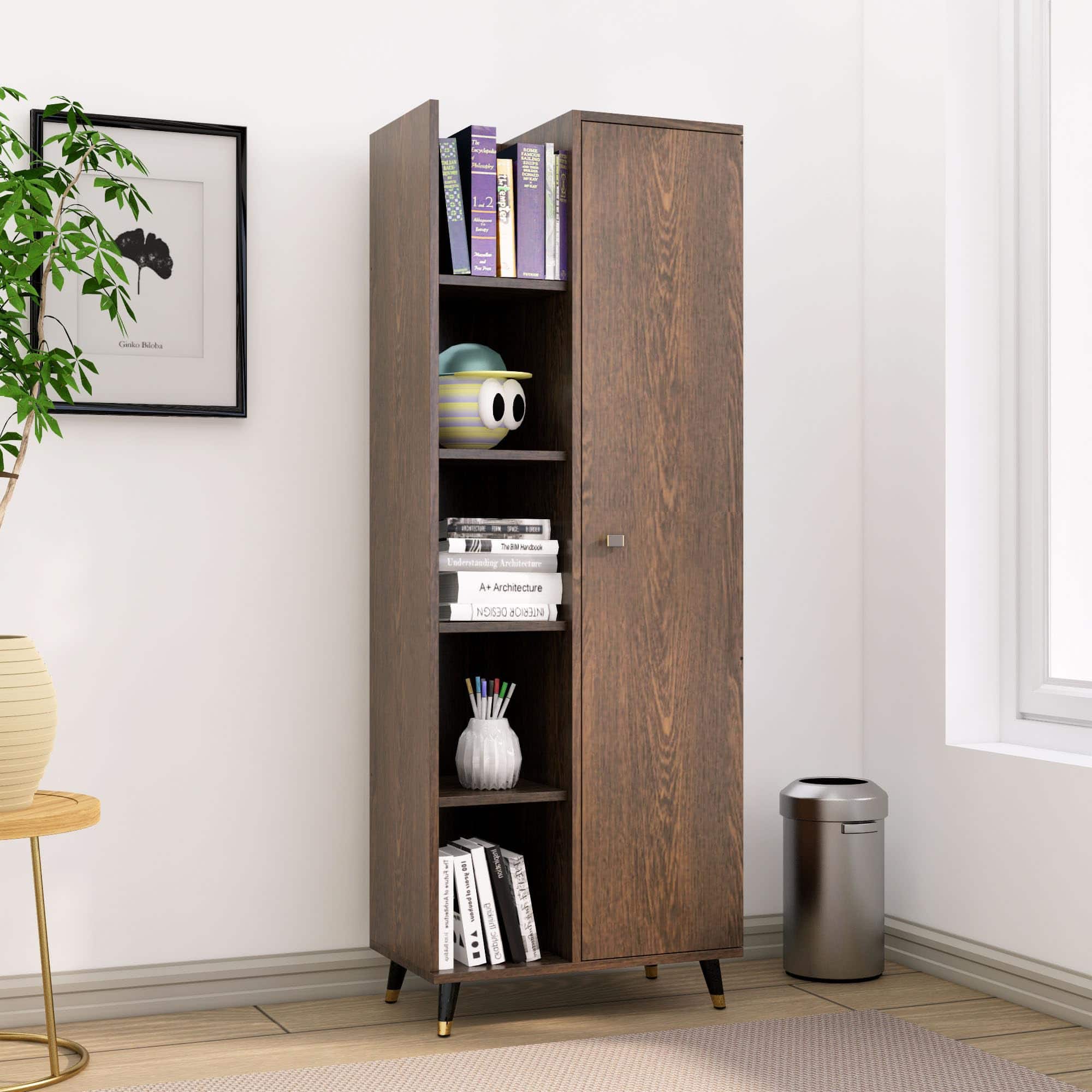 Hexa Engineered Wood Bookshelf Multipurpose Storage Rack in Giant Wood and Frosty White - HexaRed