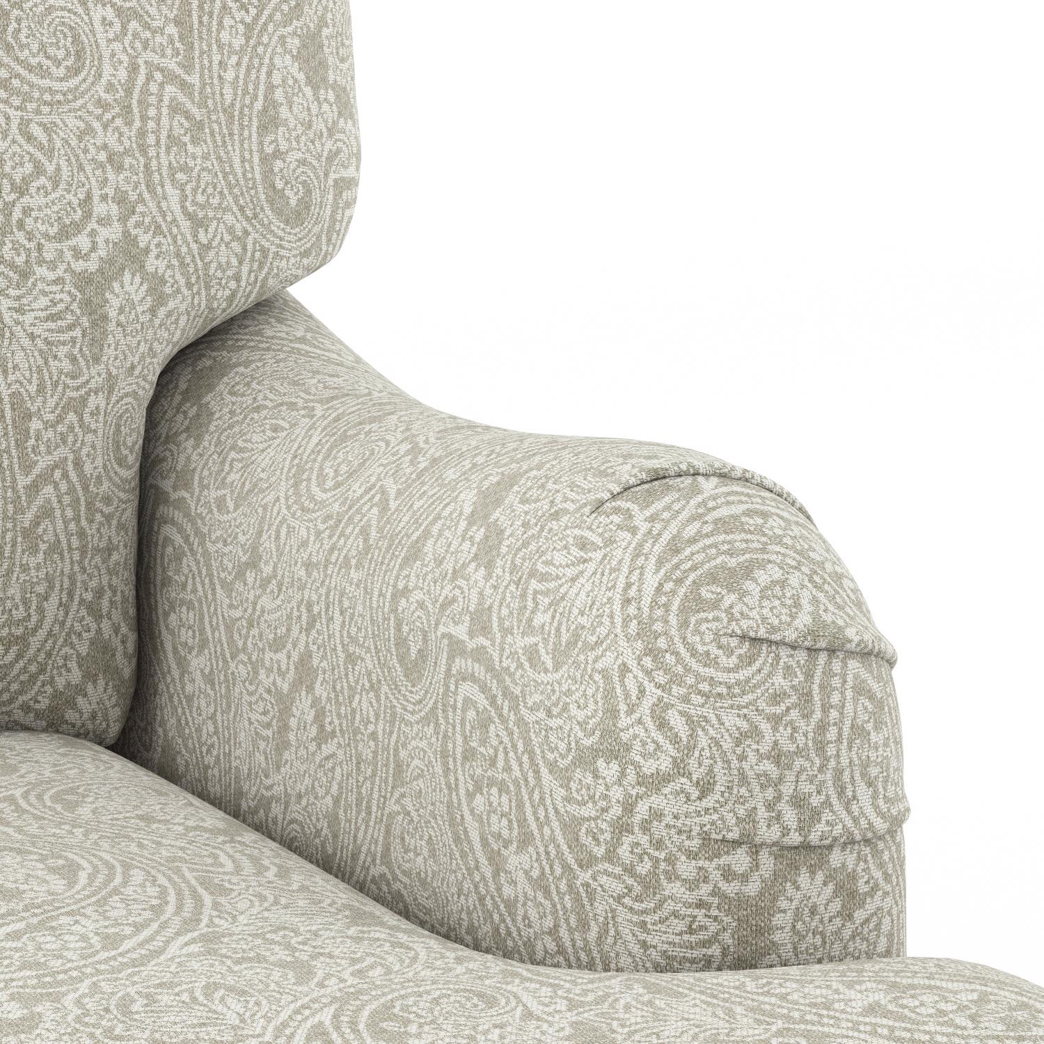 Ophelia 3 Seater Fabric Sofa (Monochrome Paisley)
