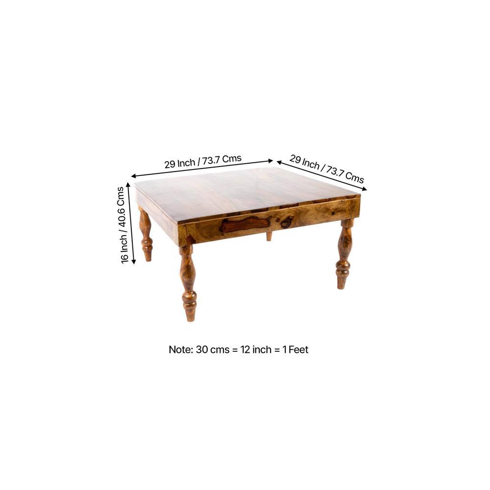 Sydney Sheesham Wood Coffee Table In Teak Finish