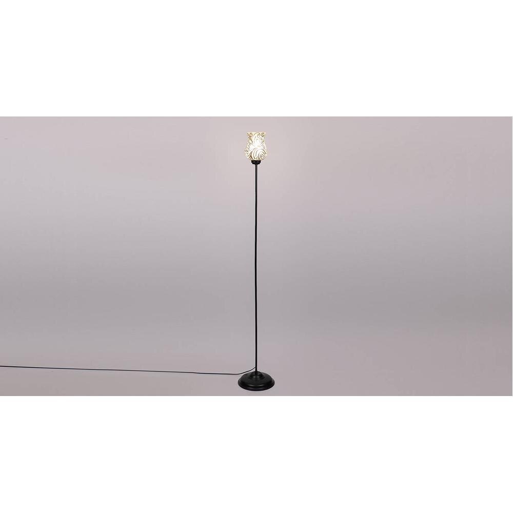 Leonard Black Glass Shade Floor Lamp