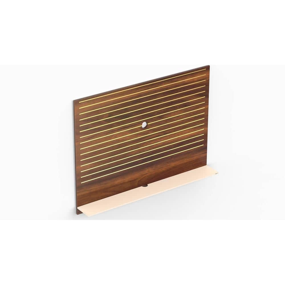 Reyloye Large Engineering Wood Wall Mount TV Entertainment Unit Set Top Box Stand/TV Cabinet with Shelves for Books & Decor Display Unit Bed Living Room Upto 60 Inches (Brown Maple & Beige)