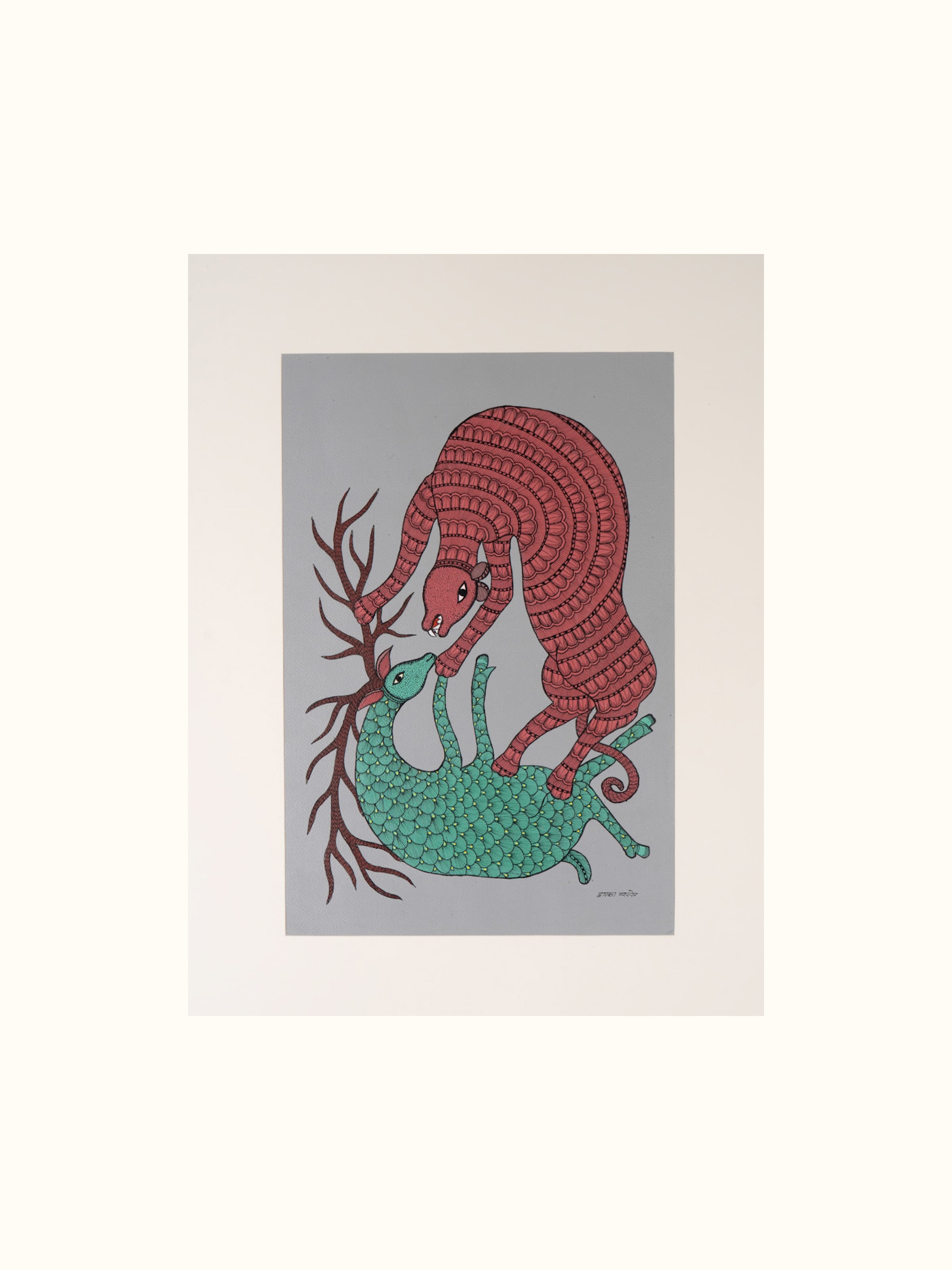 Forest Duel Gond Art