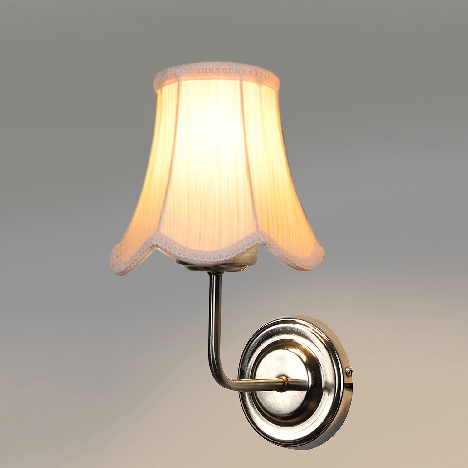 Devansh Steel Cotton Wall Mounted Lamp With Cotton Off White Shade