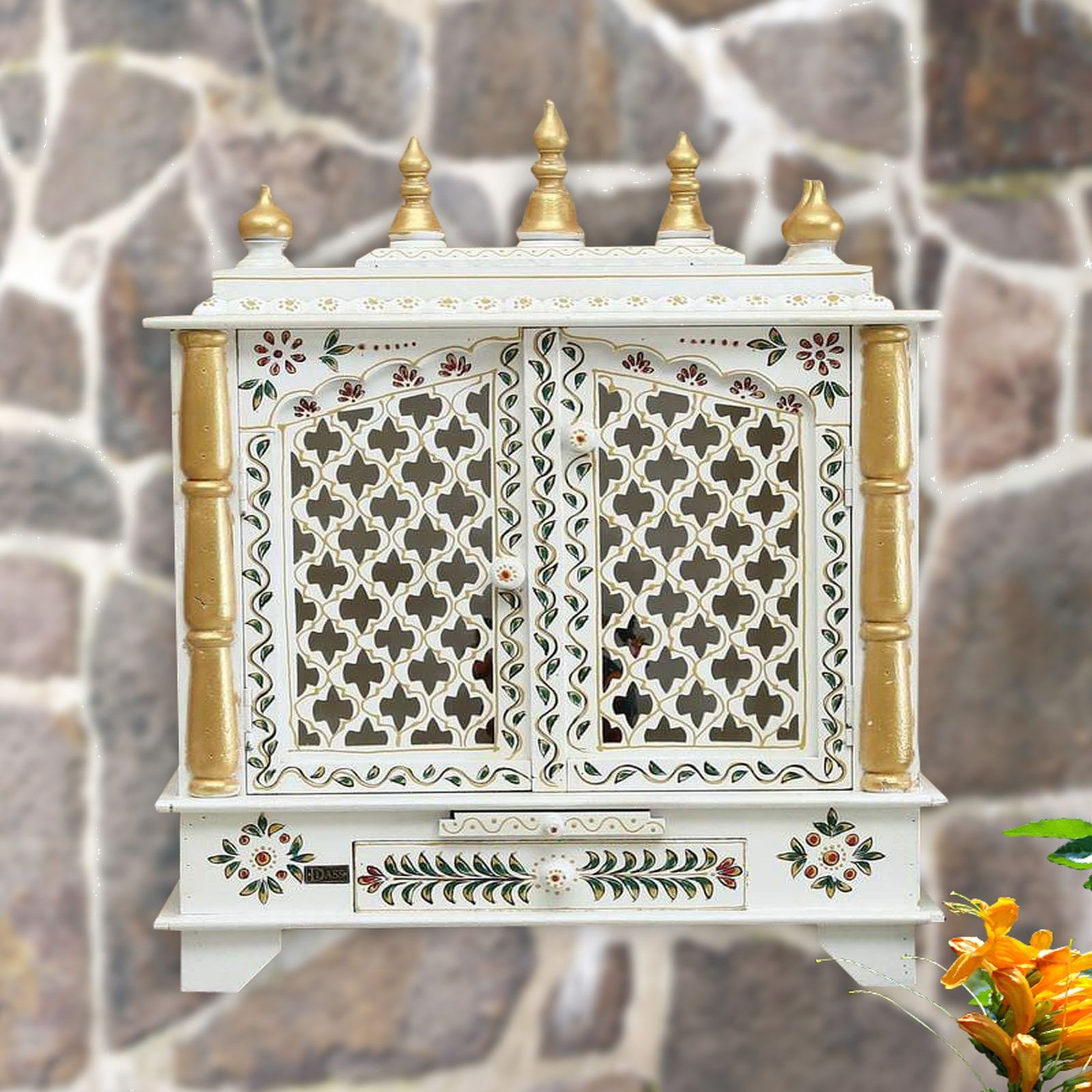 D'Dass Sheesham and Mdf Wooden Home Temple For Pooja Mandir For Home - D'DASS